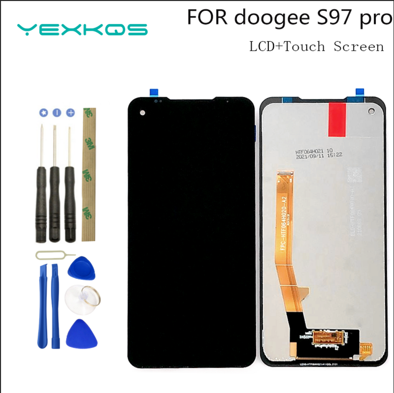 6.39นิ้วใหม่ต้นฉบับ DOOGEE S97 Pro จอแสดงผล + หน้าจอสัมผัส Digitizer สำหรับ Doogee S97 PRO โทรศัพท์มือถือชุดซ่อมเปลี่ยน
