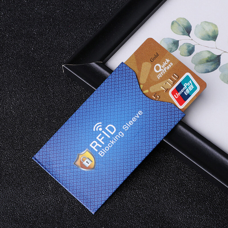 Porte-cartes de crédit antivol, manchons de protection de carte sans contact NDavid, protecteur de blocage RFID en feuille d'aluminium, 5 pièces