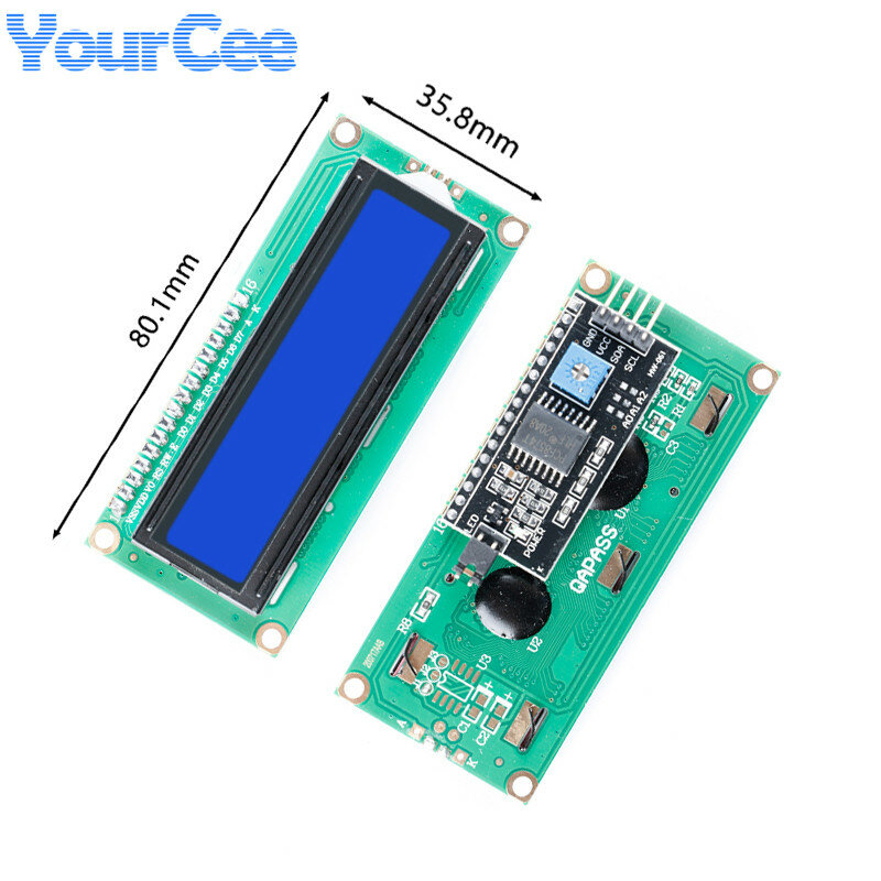 LCD1602 1602A 1602 LCD1602A moduł wyświetlacza LCD niebieski płyta adaptera IIC/I2C 2.5V-6V