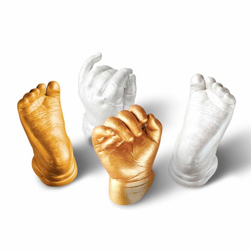 3D Hand & odcisk stopy Mold Powder tynk zestaw do odlewu odcisk dłoni ślad Keepsake prezent dla dzieci wzrost pamiątkowy prezent urodzinowy dla dziecka