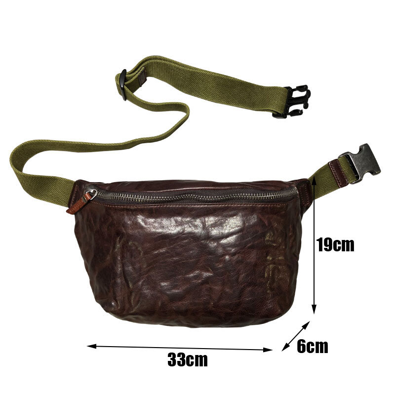 AETOO Handmade retro head-layer cowhide men's chest bag, multi-functional leather bag, trend sports slant bag