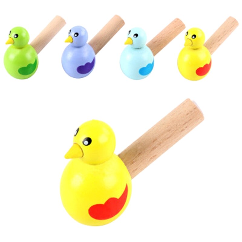 Nowy zabawka do kąpieli drewniany, z ptakiem Whistle Bathtime zabawka muzyczna dla dzieci wczesna Instrument hurtownie Dropshipping