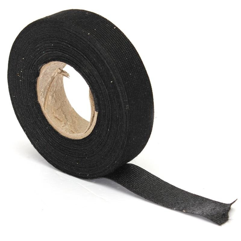 19mm 15M Hot Adhesive Cloth Fabric Tape Cable Looms Wiring Harness For Car Auto Strong Adhesive Force