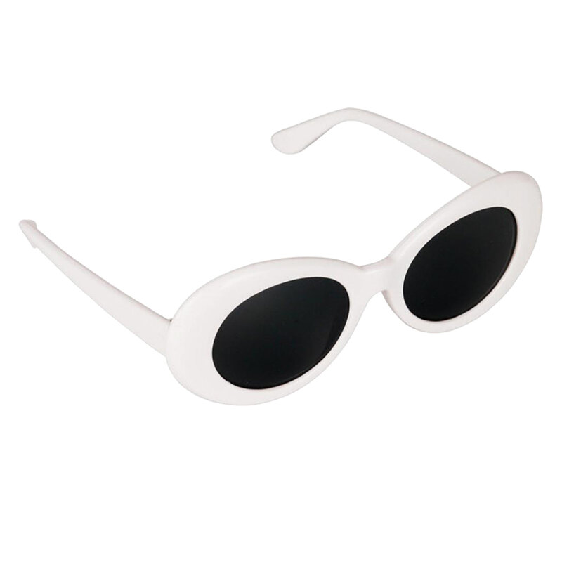 Retro Clout Goggles Glasses Retro Small Oval Sunglasses White Oval Bold Mod Thick Frame Sunglass Women Vintage Glasses