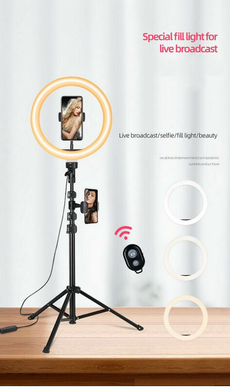 10" LED Ring Light fill Lamp USB powered Kit w/160cm Stand Photo Studio Selfie Phone Youtube Live stream Broadcast Lighting 26cm