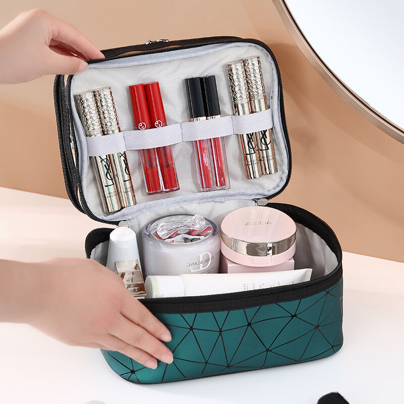 Tas Kosmetik Travel Multifungsi Tas Makeup Berlian Wanita Fashion Organizer Perlengkapan Mandi Kotak Make Up Penyimpanan Wanita Tahan Air