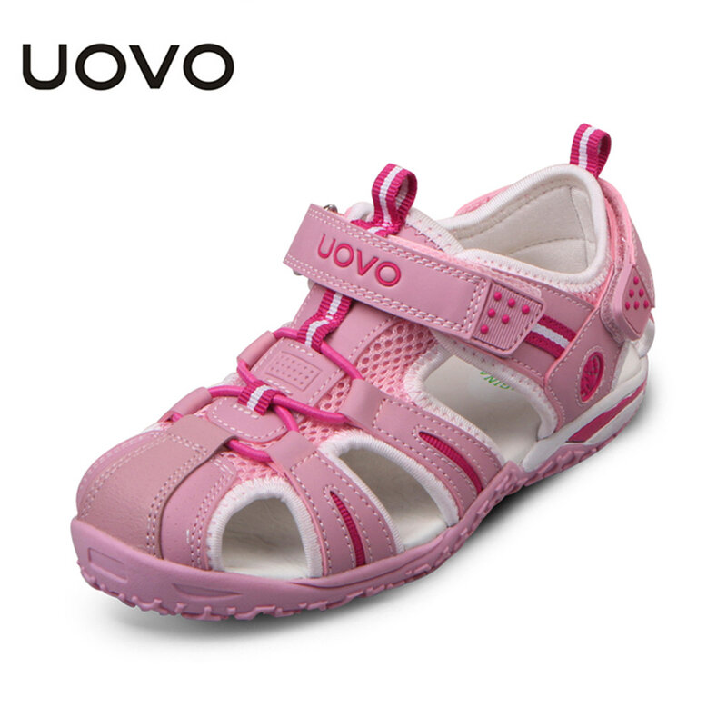 UOVO-Sandálias fechadas para crianças, calçados de praia para criança, calçados de moda para meninos e meninas, nova chegada, verão, #24-38