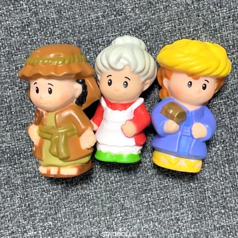Lot de 2 pouces Mini personnes jouets workman fille princesse dessin animé figurines d'action filles jouets cadeau de noël