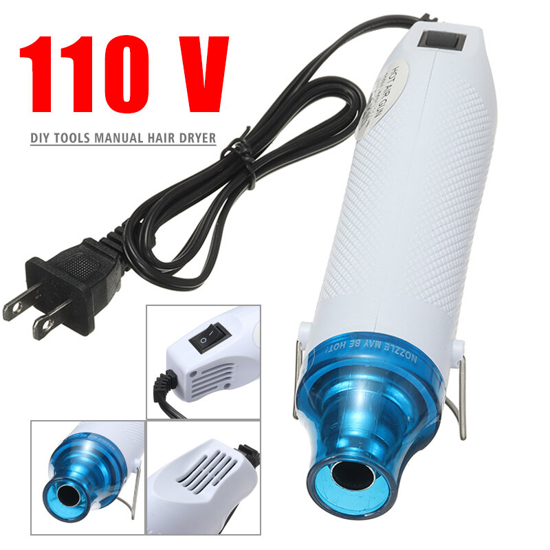 Electric Hot Air Gun 110V 300W DIY Hot Air Blower Heat Tool Shrink Plastic Surface US Plug Embossing Shrink Wrapping Heater
