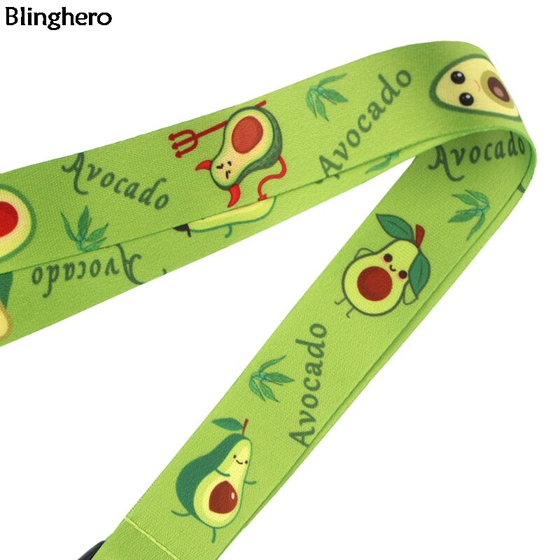Blinghero Cute Avocado Lanyards Fruit keys ID Badge Phone Holder Hnag Rope With Keys Phone DIY Neck Strap BH0188