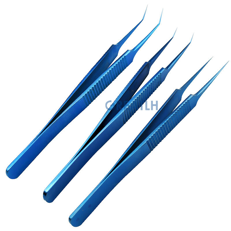 Pinzas electrónicas para trasplante de cabello liso, pinzas angulares, pinzas rectas, pinzas de titanio