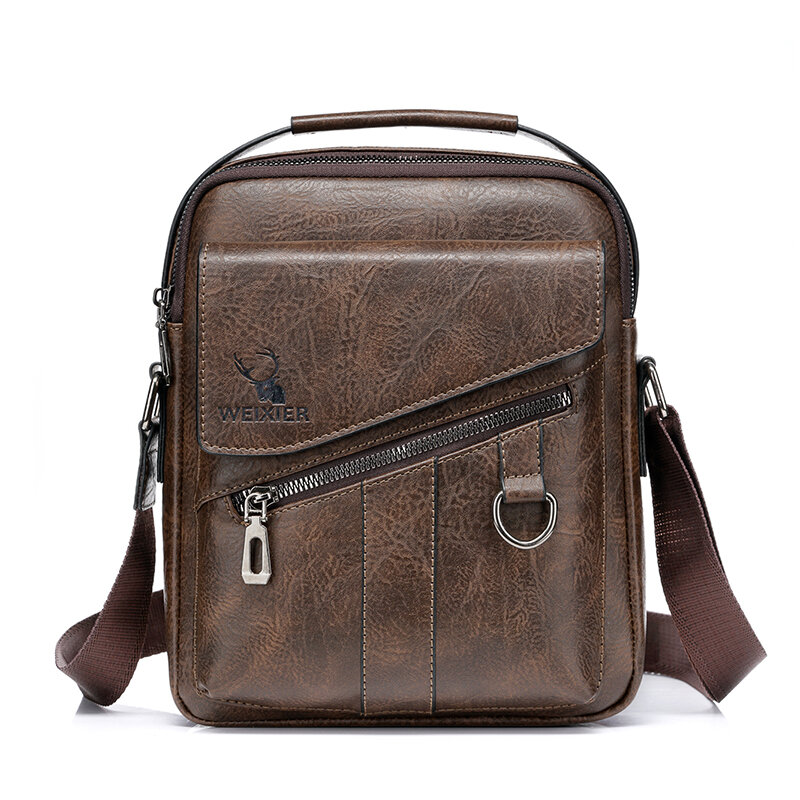 Sacoche en cuir PU souple pour homme, sac à bandoulière simple, sacs d'affaires pour voyage en plein air, bonne qualité, nouvelle collection