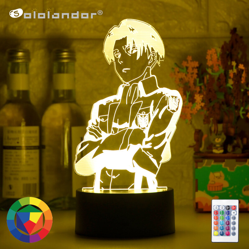 Lámpara de mesa acrílica de Anime Attack on Titan para decoración de la habitación del hogar, luz fresca, regalo para niños, Manga AOT, luz nocturna de ataque a los Titanes