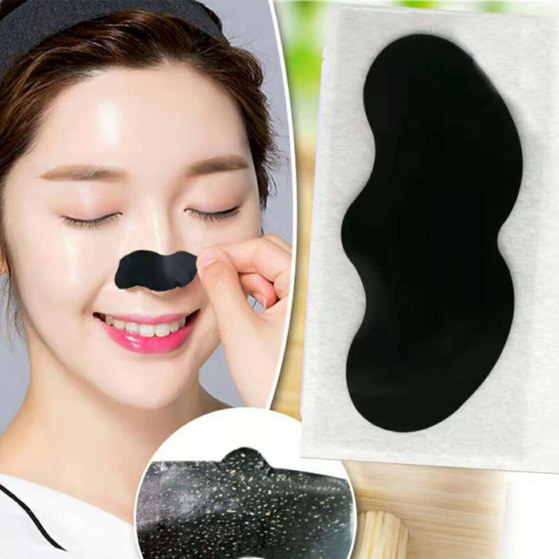 10/50/100 Puntos Negros Removedor Bamboo Charcoal Nose Blackhead Remover Mask Strips for Nose Cleansing Nose Sticker Deep Clean