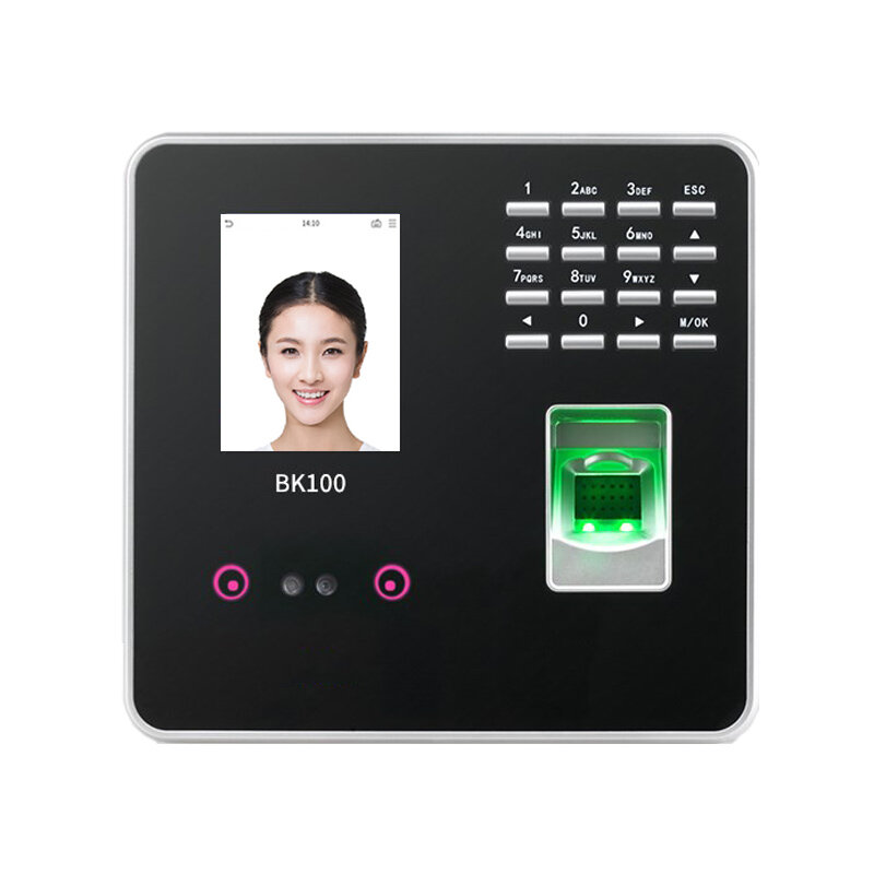 Zk bk100 biométrico de impressão digital rosto reconhecimento facial comparecimento do tempo tcp/ip usb relógio tempo registro escritório sistema comparecimento