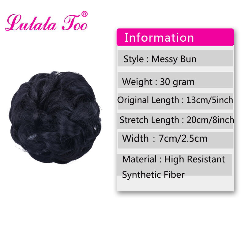 Synthetic Curly Messy Rose Bun Hair Pieces Scrunchie Chignon Elastic Hair Rope Rubber Band Ponytail Hair For Women and Kids