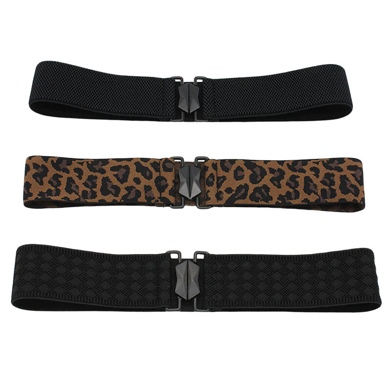Cinturón de cincha elástico para mujer, banda de cintura elástica de 3 "de ancho, hebilla de cierre, nuevo cinturón de cincha de cintura ancha Retro