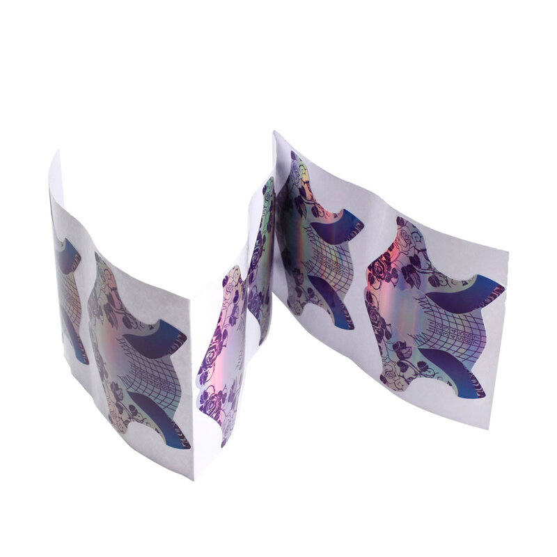 50/100pcs Nail Form Tips Acrylic UV Gel Extension Fold Formb Tray Butterfly/Rainbow FishNail Supply Manicure Tool