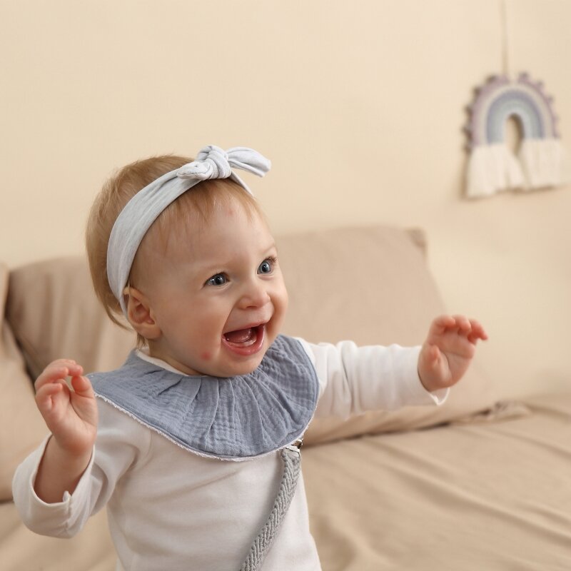 Baby Feeding Drool Bib Collar Decoration Saliva Towel Soft Cotton Scarf Burp Cloth for Newborn Toddler G99C