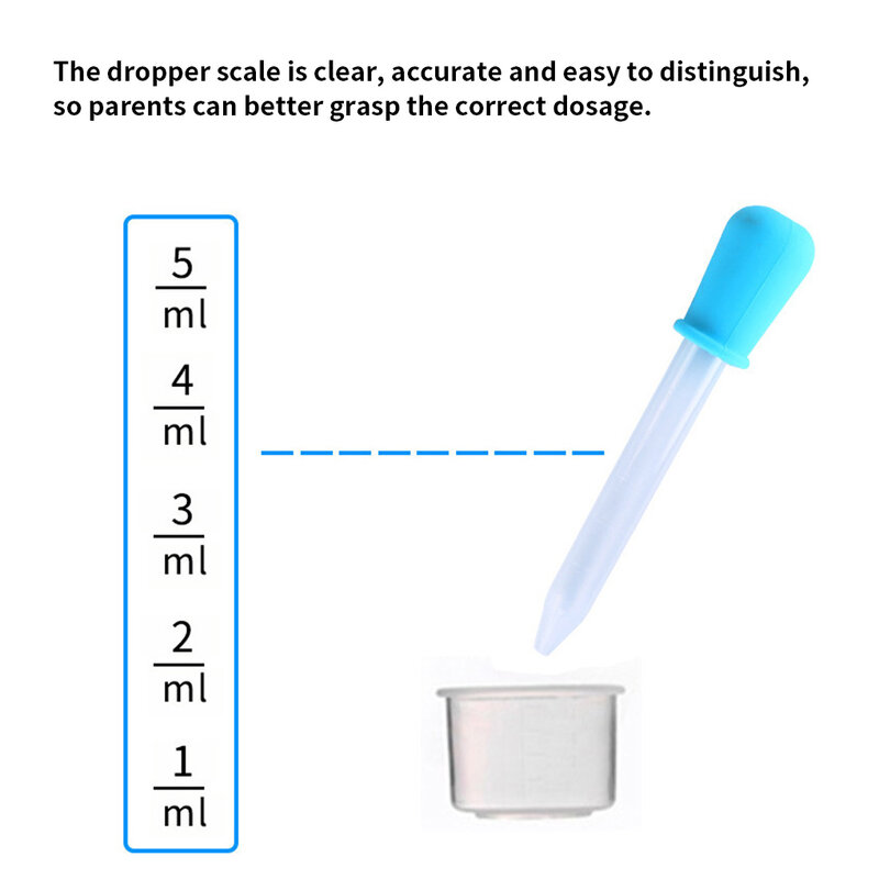 6/8/10 Stuks 5Ml Siliconen Pipette Liquid Voedsel Dropper Plastic Babyvoeding Afdruipselglas Pipet Druppelaar voor School Lab Supplies