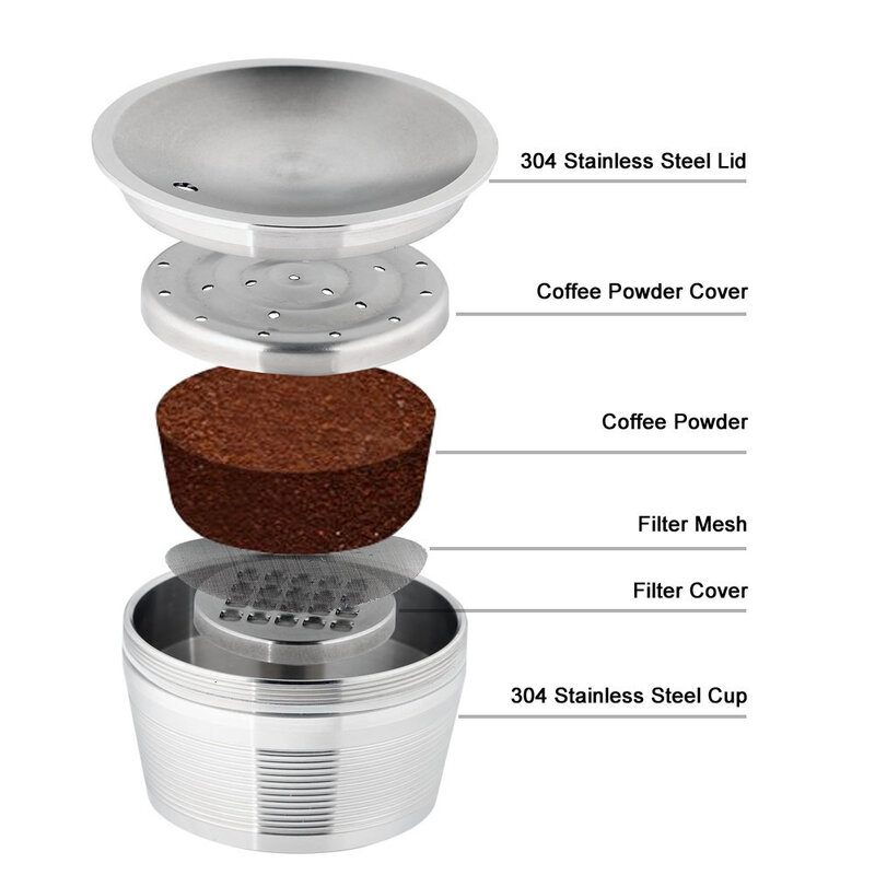 Acier inoxydable Dolce Gusto rechargeable Capsule de café inviolable filtre paniers réutilisable goutteur accessoires de cuisine cadeau de noël