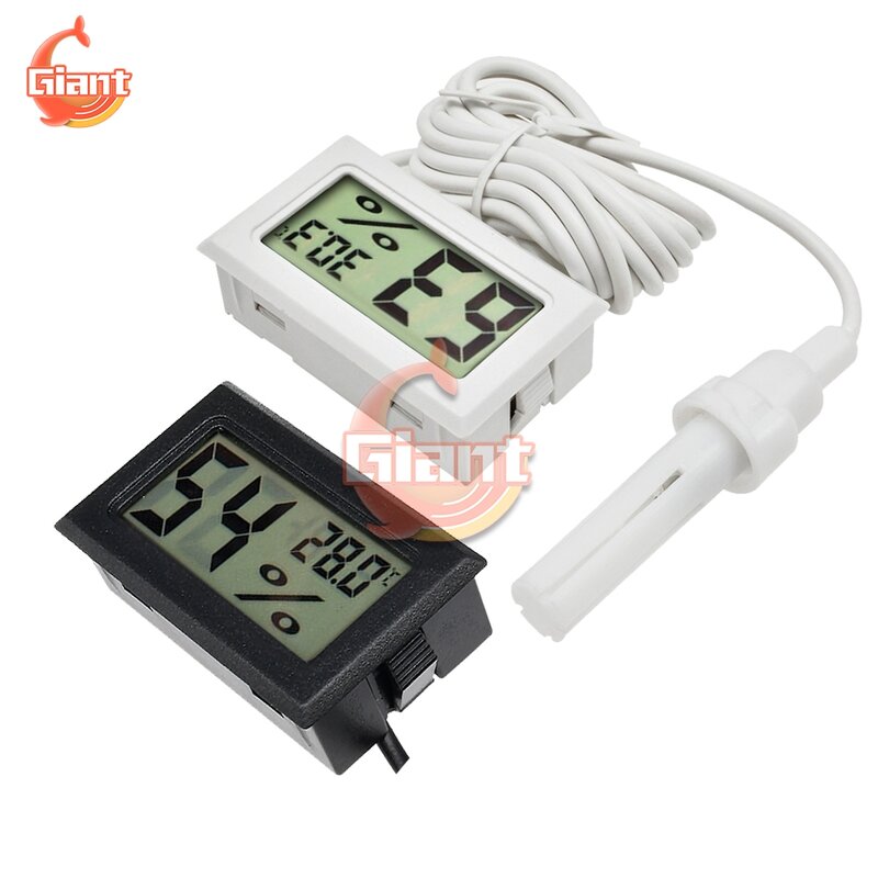 Mini termómetro Digital LCD para interiores, higrómetro, Sensor de temperatura de 1,5 M, Cable, medidor de humedad, sonda