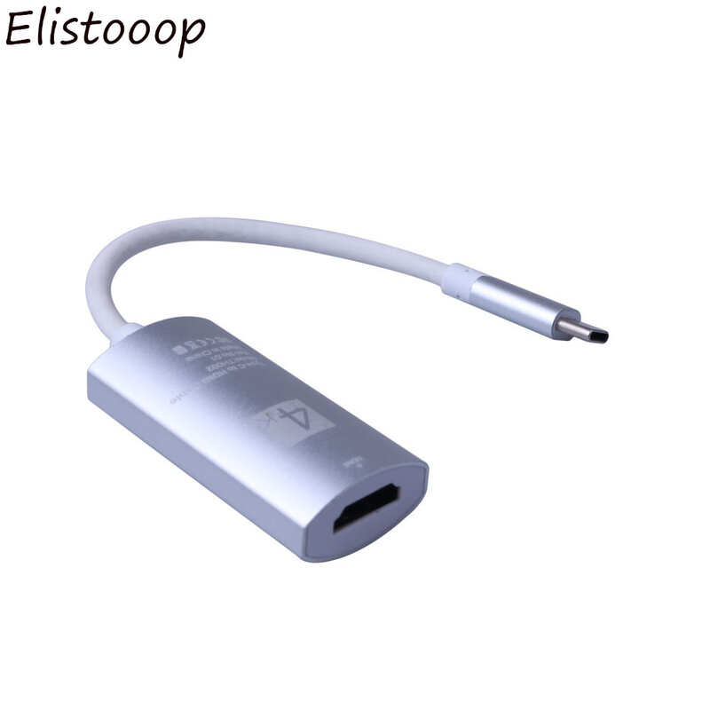 Elistooop usb c usb 3.1 유형 c-hdmi hdtv 디지털 어댑터 케이블 변환기-macbook pc 지원 4 k * 2 k 고속 최대 10 gbps