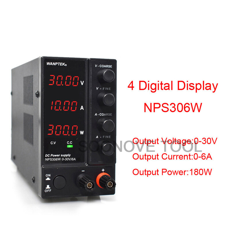 Nps306w/605 w/3010 w/1203 w 4 디지털 디스플레이 조정 가능한 dc 전원 공급 장치 미니 실험실 스위칭 전압 조정 전원