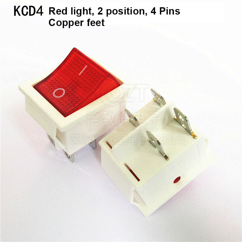 Interruptor basculante de encendido y apagado KCD4, equipo eléctrico de 2 posiciones, 4 pines/6 pines, con tapa de interruptor de encendido de luz, 16A, 250VAC/ 20A, 125V