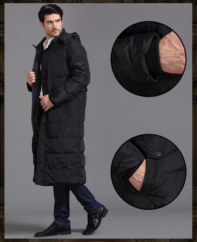 Giacca 2023 piumino da uomo Plus Size giacca invernale lunga da uomo giacca a vento calda spessa In giacche piumino d'anatra per uomo KJ788