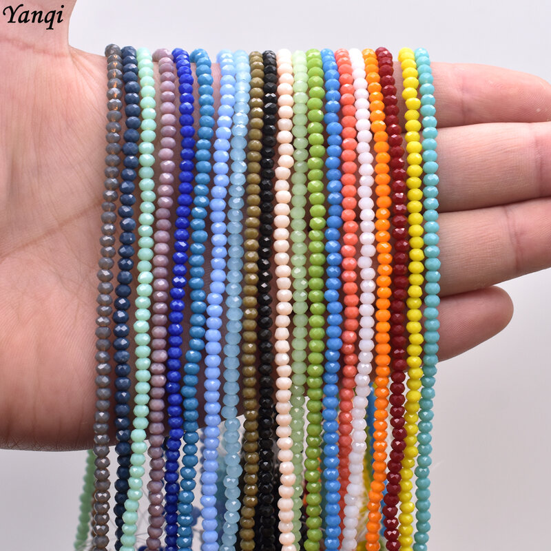 Yanqi-Áustria Faceted Crystal Round Beads, Loose Spacer Beads para Fazer Jóias, DIY, 2mm, 3mm, 4mm, Frete Grátis