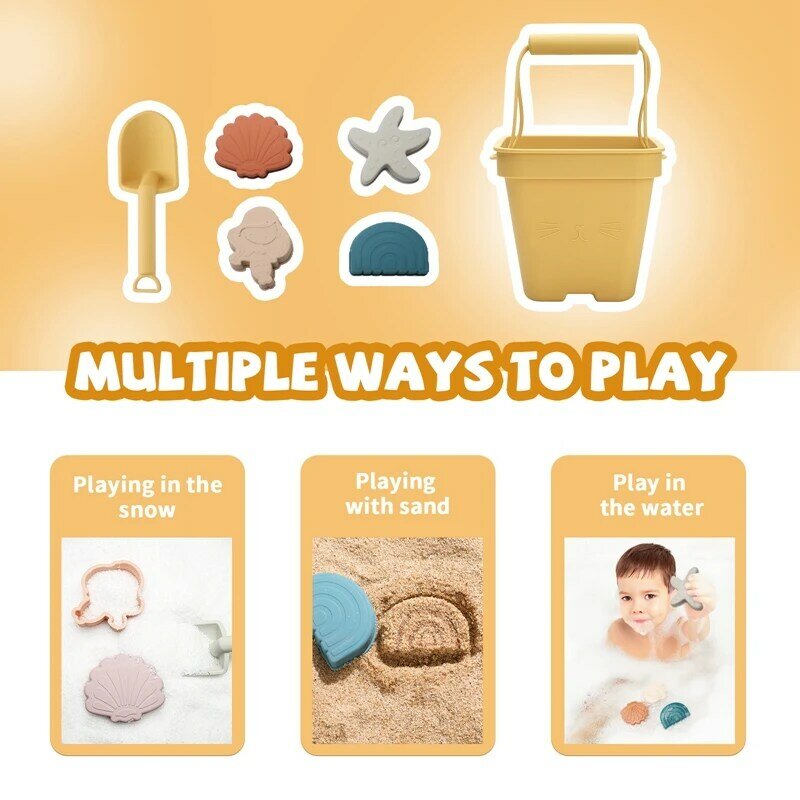 Laten We Multipurpose Zomer Spelen Baby Speelgoed Emmer Kinderen Strand Silicagel Emmer Water Zand Spelen Spel Speelgoed Voor kinderen