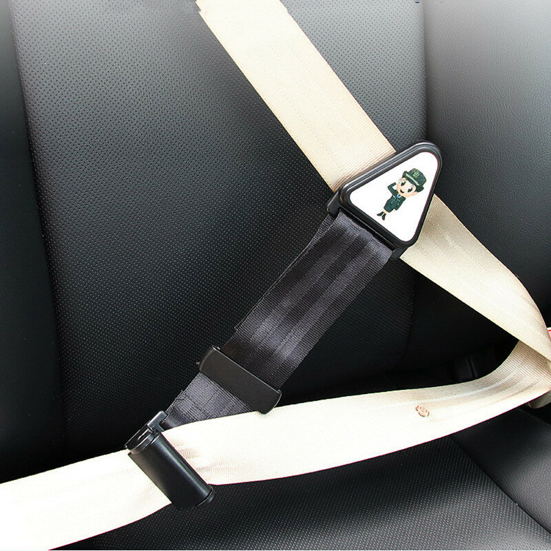 หัวเข็มขัดนิรภัยแบบพกพาสำหรับเด็กในรถยนต์ตัวยึดป้องกันสายรัดคอ