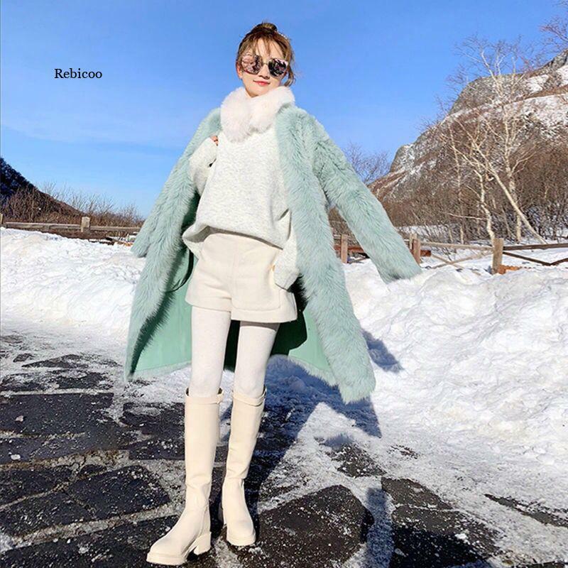 Women Faux Fur Coat Fluffy Thick Winter Soft Imitation Outwear Warm Female Outwear Jacket Thick Warm Fur Casual
