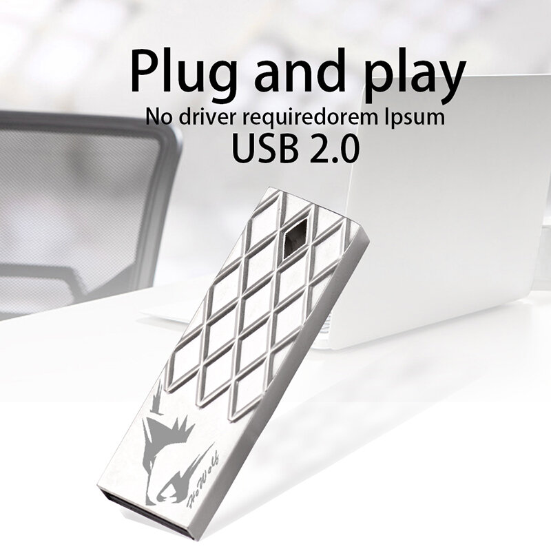 Baru Logam Pen Drive 64GB 32 GB USB 2.0 Flash Drive Pen Drive USB Stick 16GB Tahan Air Memori tongkat Yang Sebenarnya Kapasitas USB 2.0 Disk