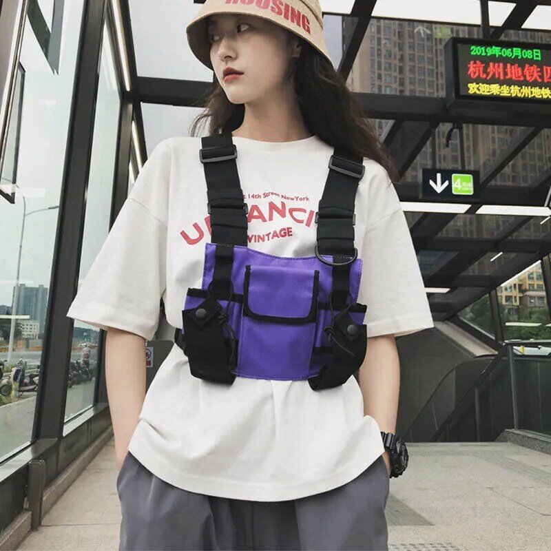 Уличная функциональная тактическая нагрудная сумка wo для мужчин, походная поясная сумка, обе сумки-жилеты, мужские нагрудные сумочки в стиле хип-хоп