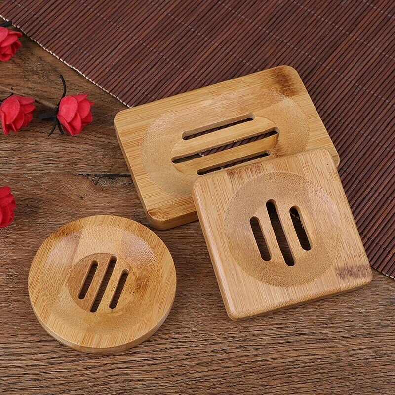 Contenitore di alta qualità 1 pz in legno di bambù naturale bagno doccia portasapone piatto portaoggetti contenitore scatola