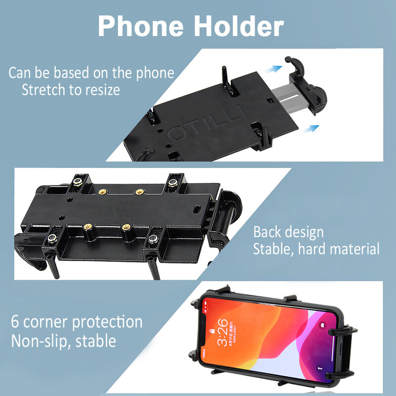 Soporte de teléfono móvil para motocicleta, montaje rápido con Clip GPS, 15-26cm, para iPhone, Samsung, HuaWei, Xiaomi, Redmi