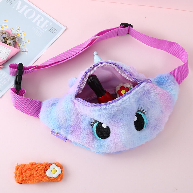Portfel dziecięcy 2020 New Fashion jednorożec piterek pluszowe zabawki mała dziewczynka torba na klatkę piersiową śliczna saszetka na pasek telefon torebka portmonetka