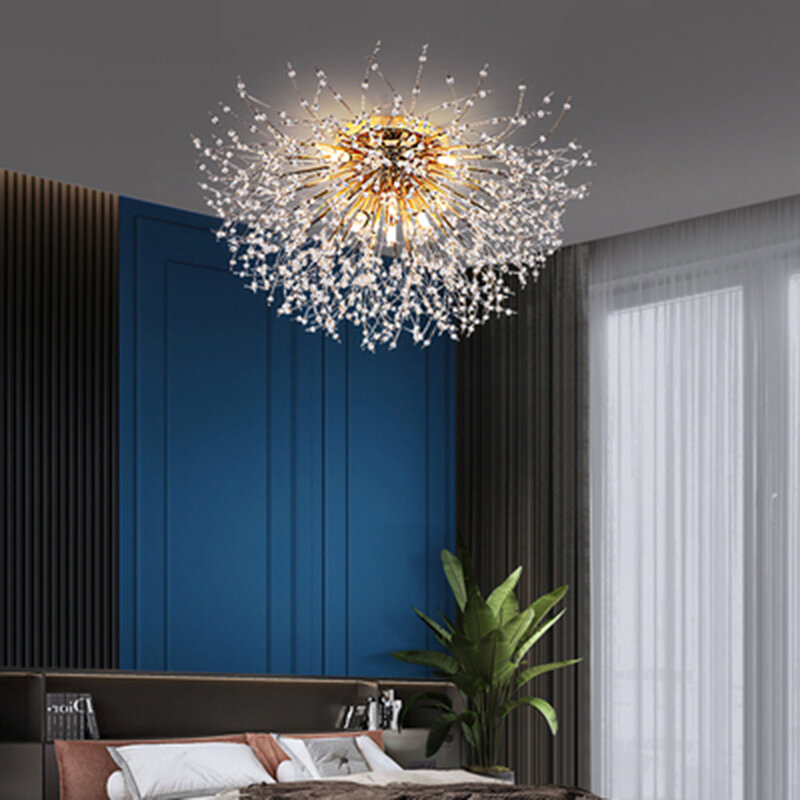 Lámpara de techo LED G9 para dormitorio, lámpara colgante de fuegos artificiales con ramas de cristal, 2023 V/110V, disponible, 220