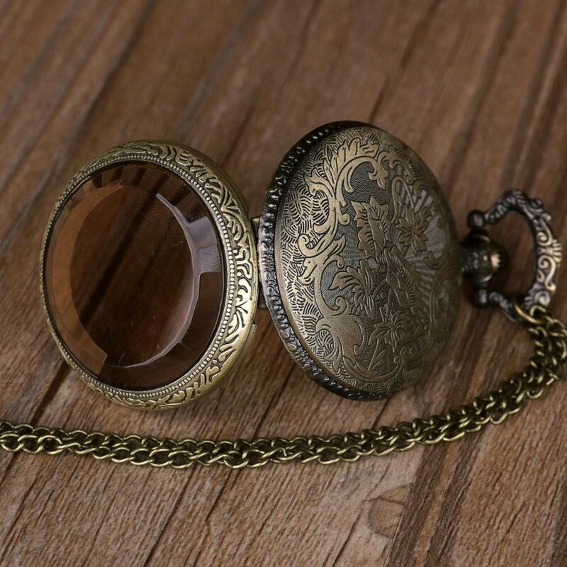 Reloj de bolsillo de cuarzo Vintage para hombre, cadena con colgante, Fob, regalo, novedad