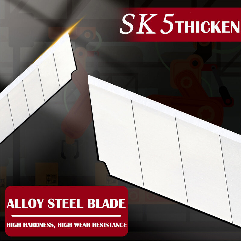 M&G 50pcs/lot SK5 Steel Cutter Blades 9mm/18mm Cutting Utility Knife Blade Thickness DIY Durable Art Cutter
