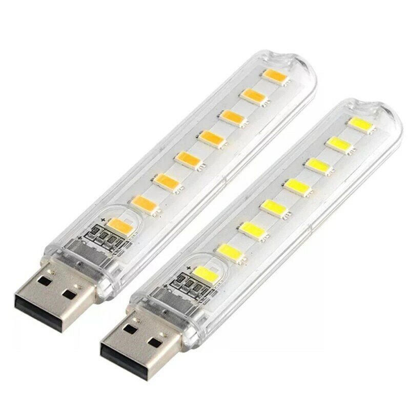 Портативный ночное USB гаджет освещение для портативных ПК 8 светодиодов небольшой передвижной портальный (Мощность USB светодиодные лампы кемпинг компьютер Мощность Зарядное устройство теплый белый свет