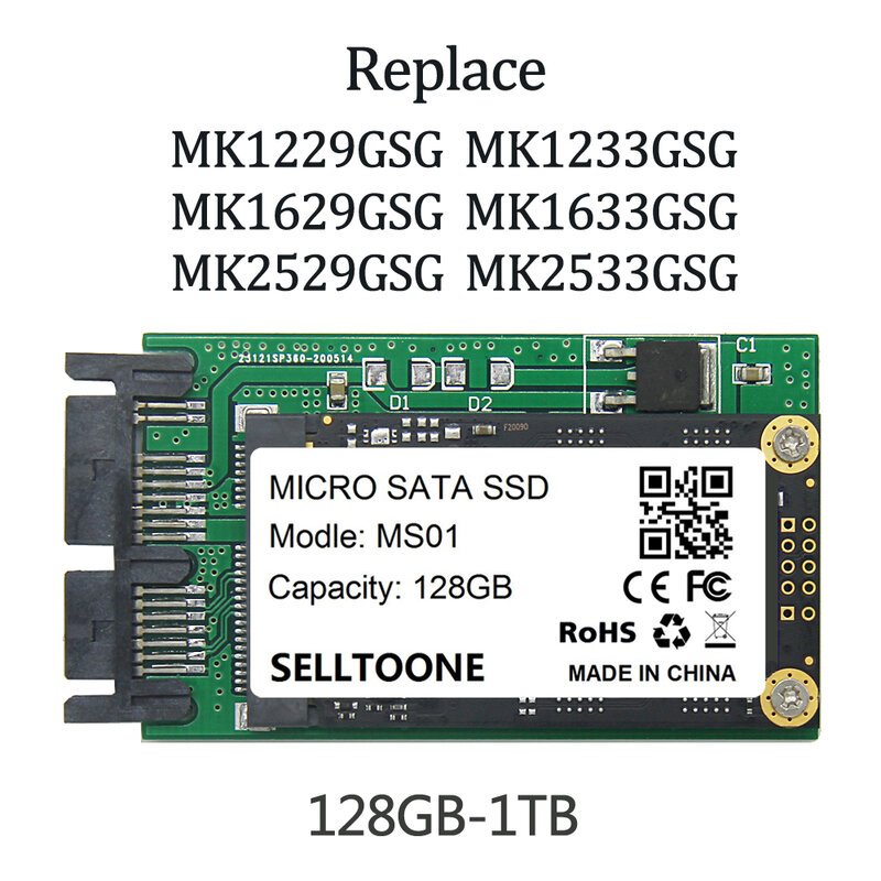 1.8 بوصة uSATA MiroSata SSD 128G 256G 512G استبدال MK1235GSL MK1633GSG MK2533GSG ل IBM X300 X301 T400S T410S سوني TR1 1.8 "HDD