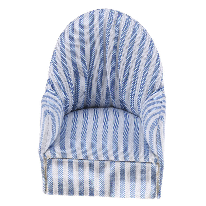 1:12 Doll house Miniature Furniture Sofa Chair Living Room Stripe Soft Queen Princess Sofa for Baby Toys girls Doll Gift