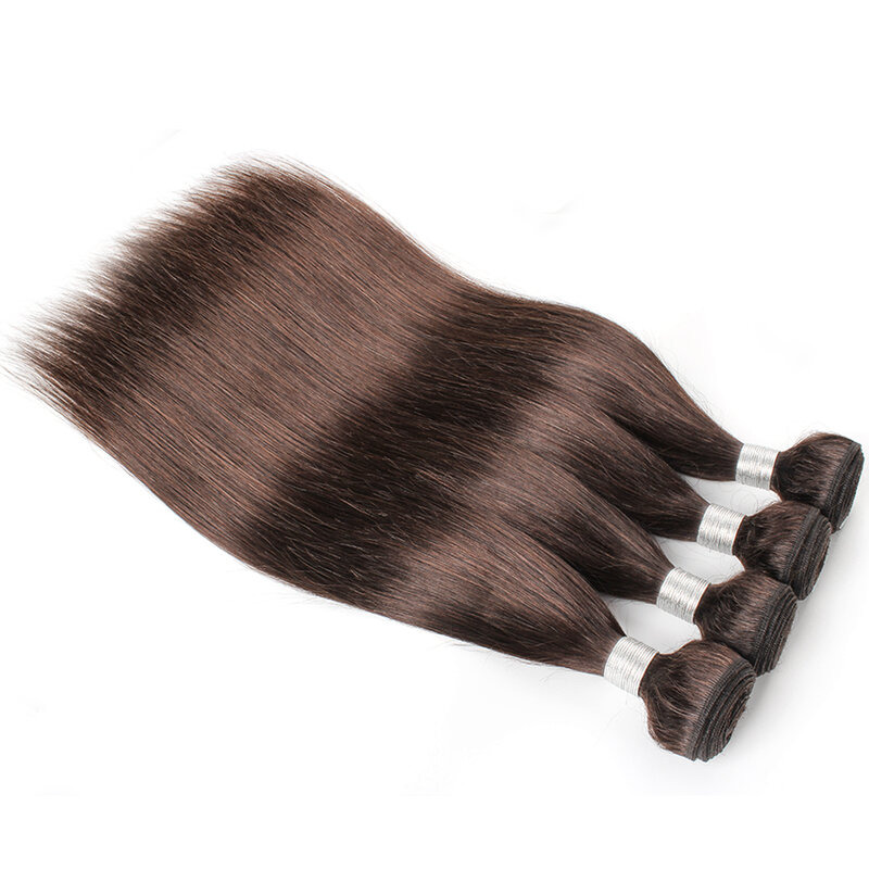 Kisshair-mechones de cabello humano peruano, cabello remy de color marrón oscuro, sin enredos, 3/4 piezas, 10 a 30 pulgadas