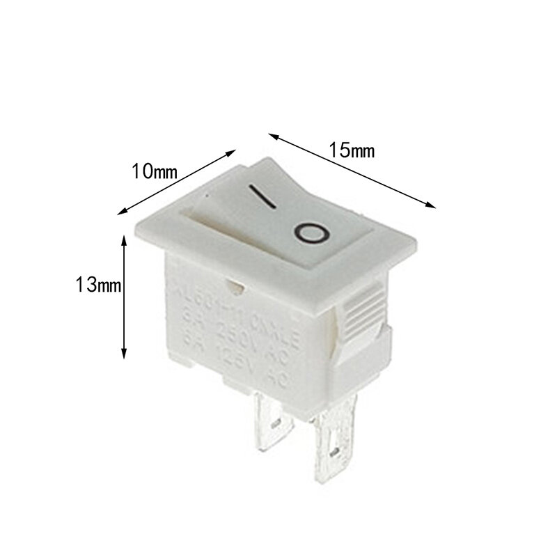 Mini interruptor de botão de liga/desligamento para barco de carro e caminhão com 2 pinos de 10x15mm
