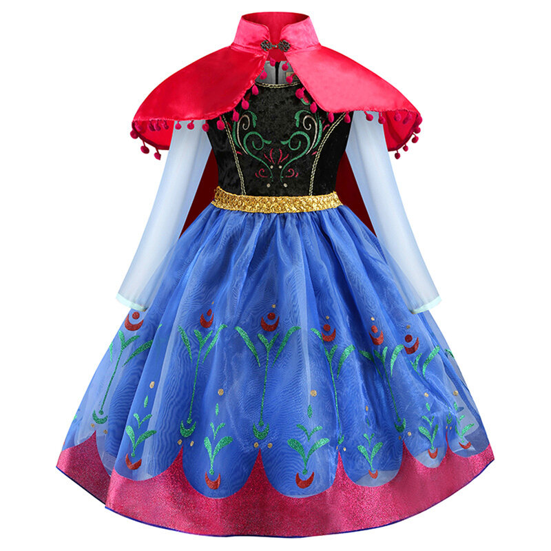 Vestido de princesa Anna para niña, vestidos de fiesta de cumpleaños, fantasía, Anna