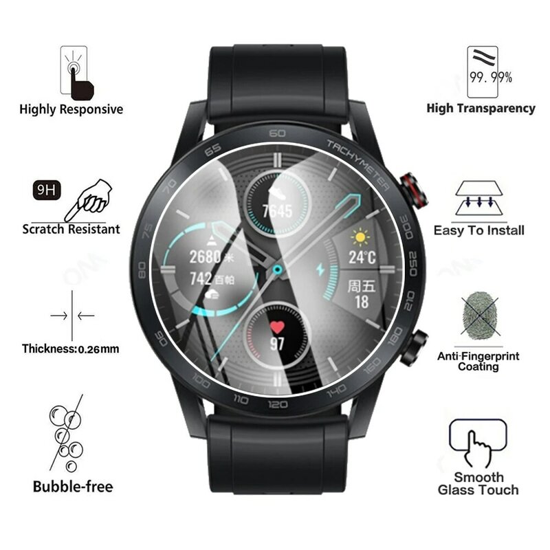 9H Premium Tempered Glass untuk Huawei Honor Watch Magic 2 46Mm Smartwatch Screen Protector Film Accessories