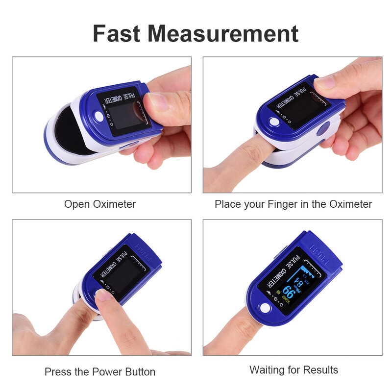 مقياس نبض الإصبع شاشة رصد أكسجين الدم سريع القراءة السريعة SpO2 رصد الأكسجين التشبع رصد قياس جهاز قياس